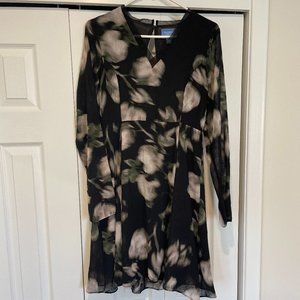 Simply Vera Black dress with Green and white faded flowers
